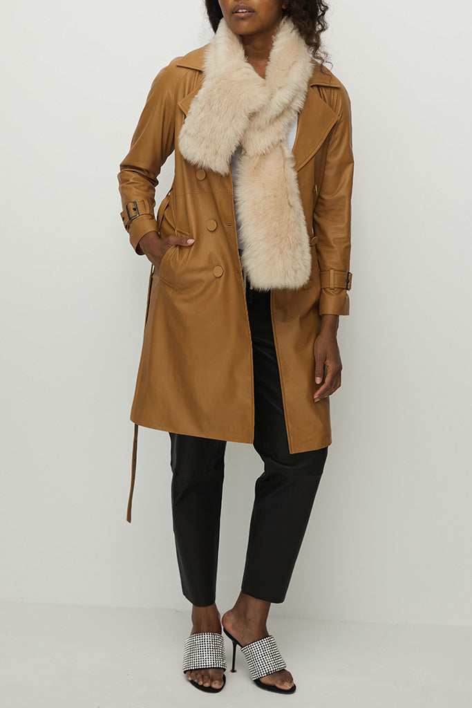 Soho Slouch Leather Trench Toasty Caramel Leather