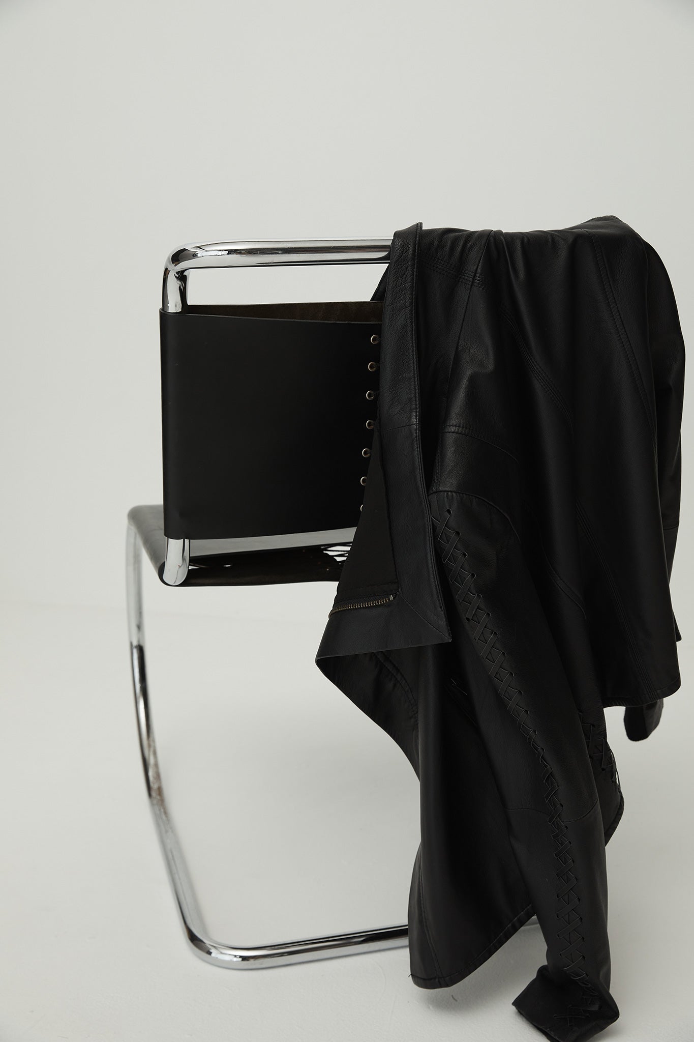 The Paddington Drape Jacket Black Leather