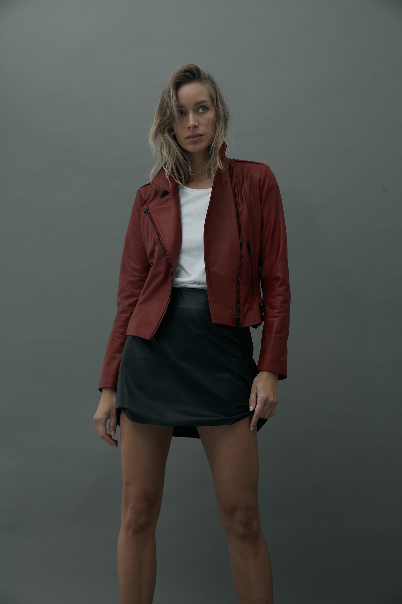 New Yorker Motor Jacket Rhythmic Red Leather