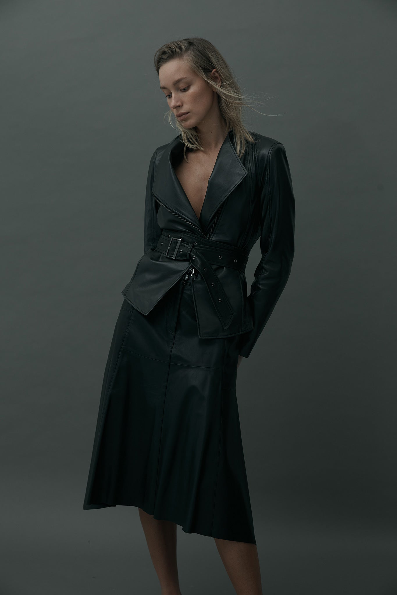 Elizabeth Jacket Vegetable Tanned Black Leather