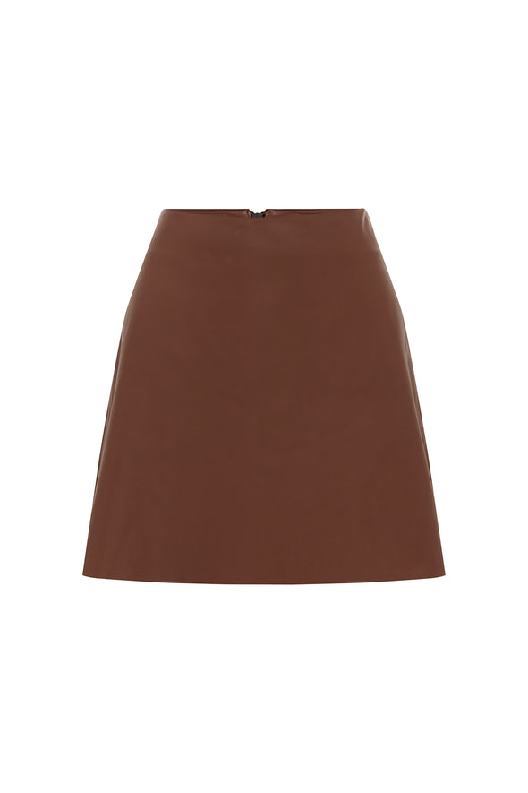 Rockefeller A-line Leather Skirt Sierra Leather