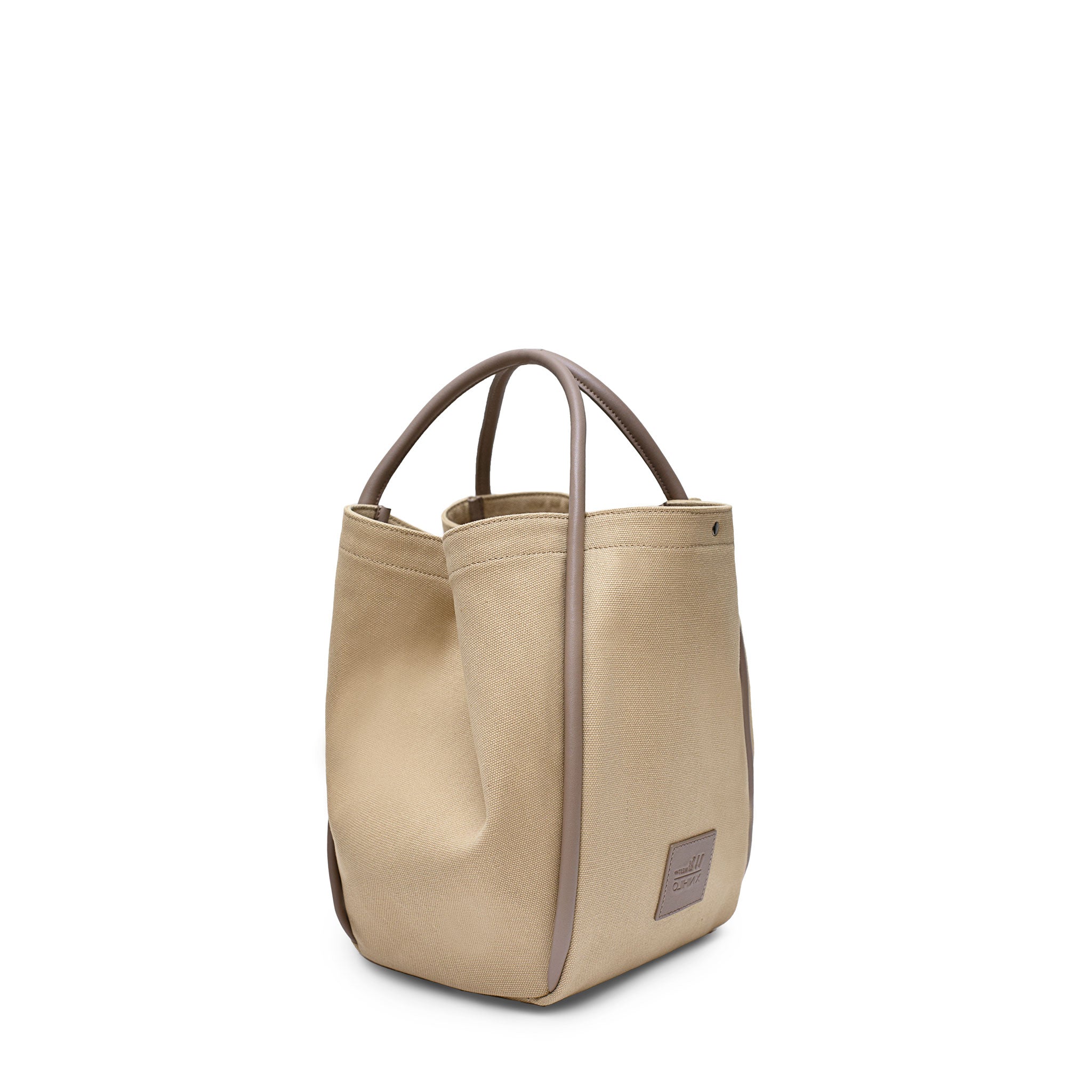 Fifth Avenue Tote Shoulder Bag Camel Canvas Leather