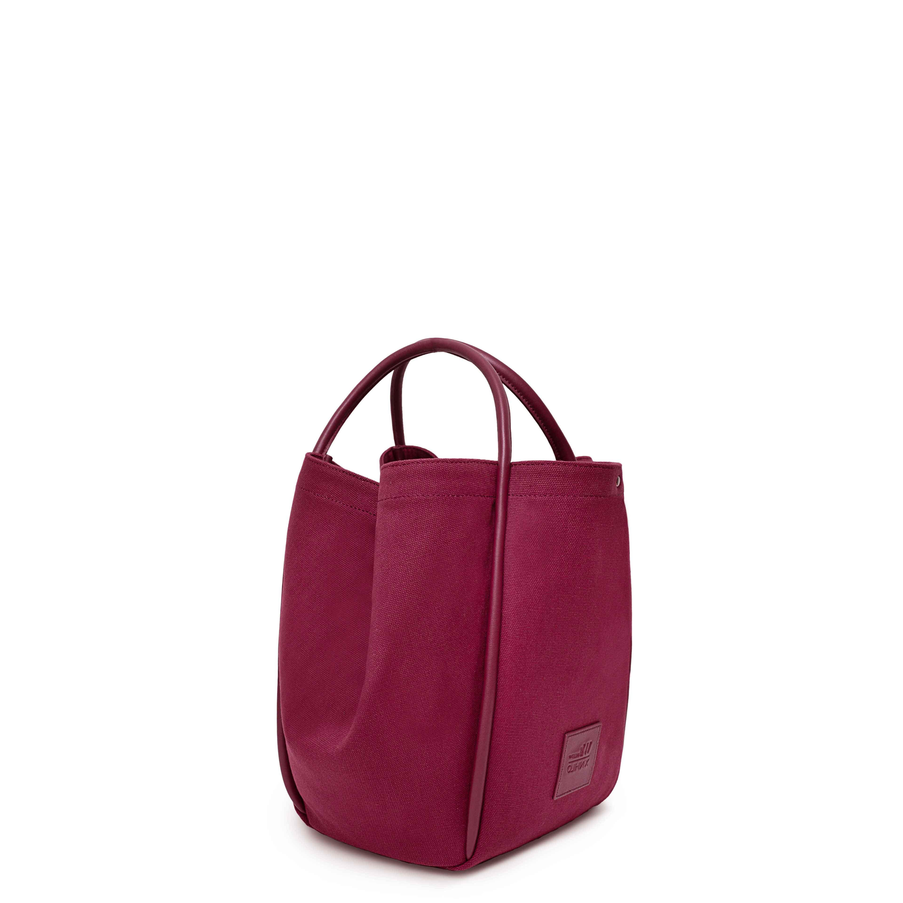 Fifth Avenue Tote Shoulder Bag Burgundy Canvas & Leather