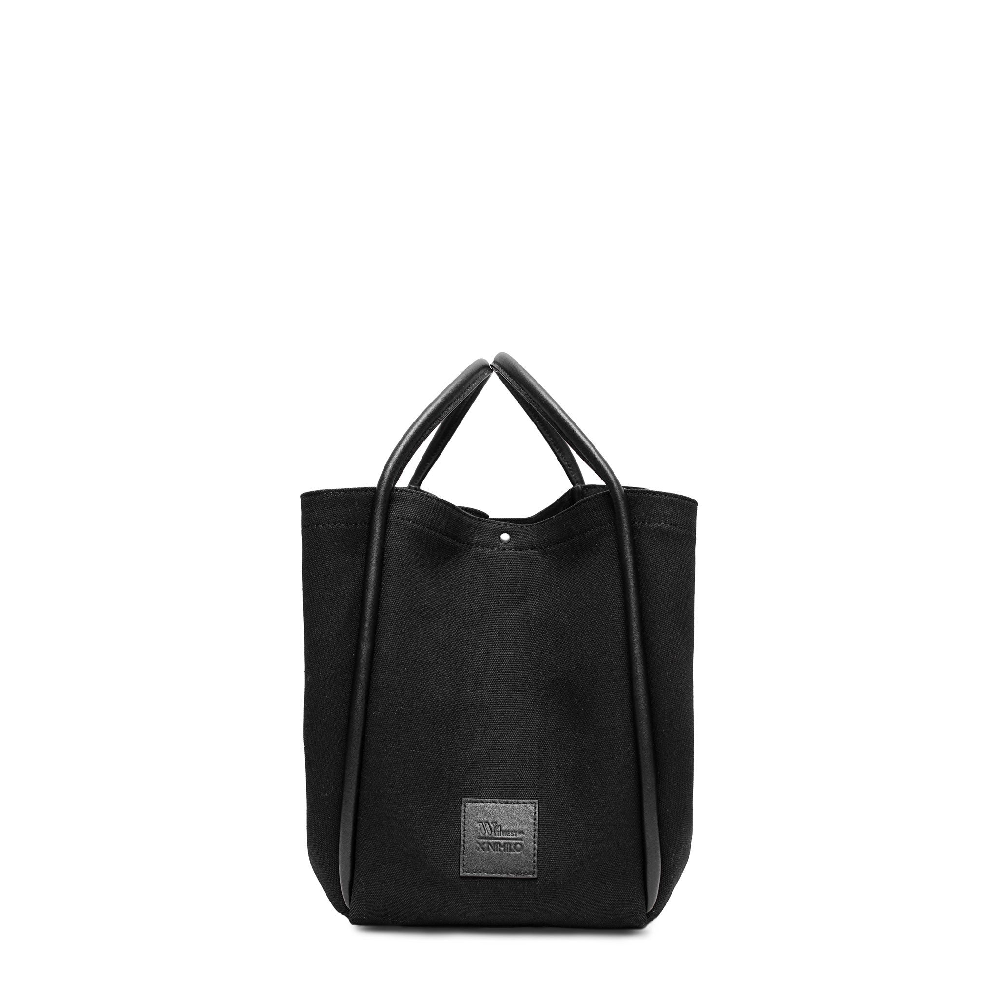 Fifth Avenue Tote Shoulder Bag Black Canvas & Leather