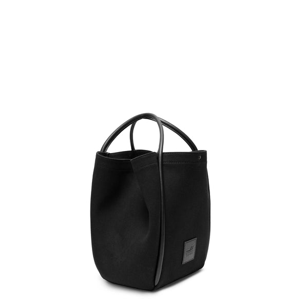 Fifth Avenue Tote Shoulder Bag Black Canvas & Leather