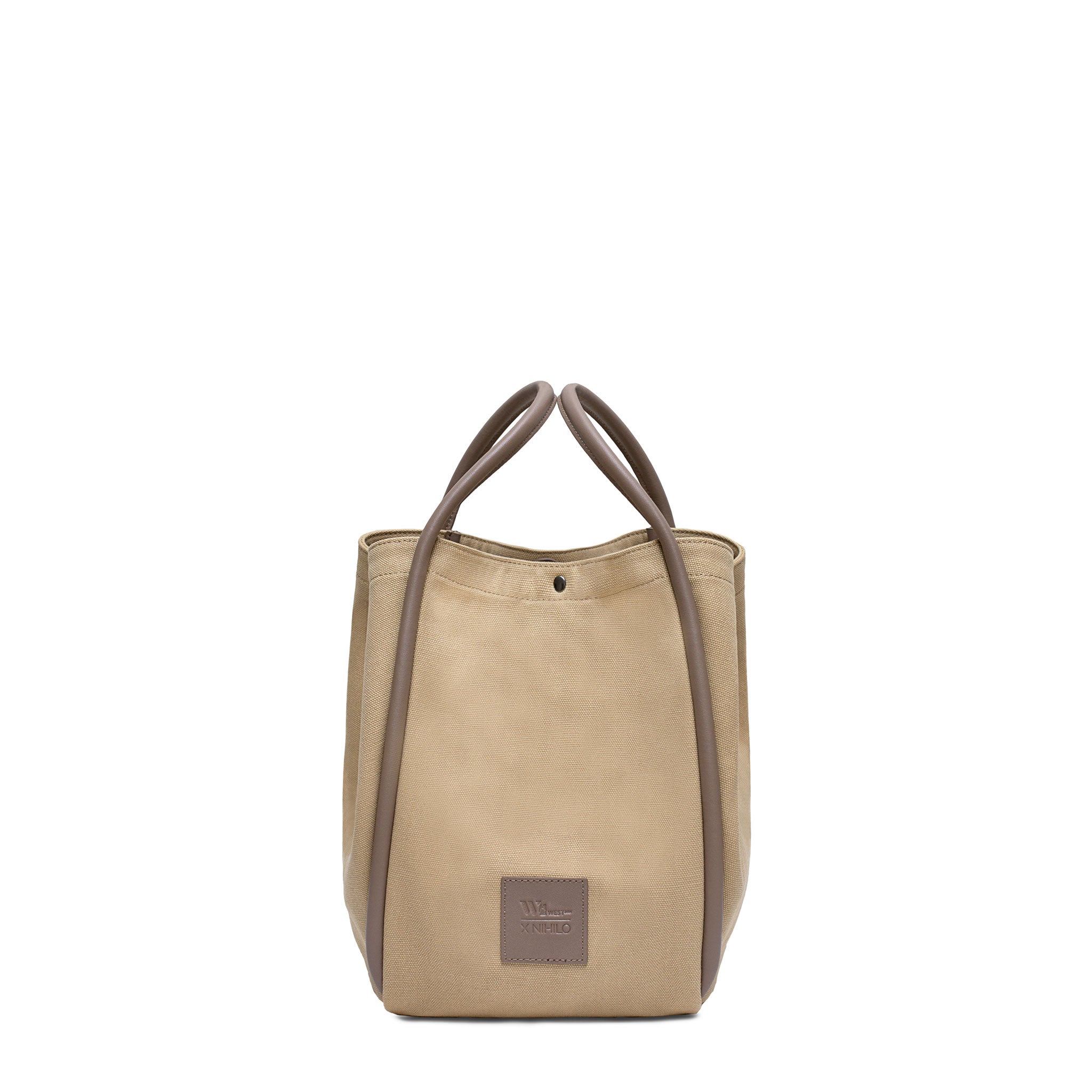 Fifth Avenue Tote Shoulder Bag Camel Canvas & Leather