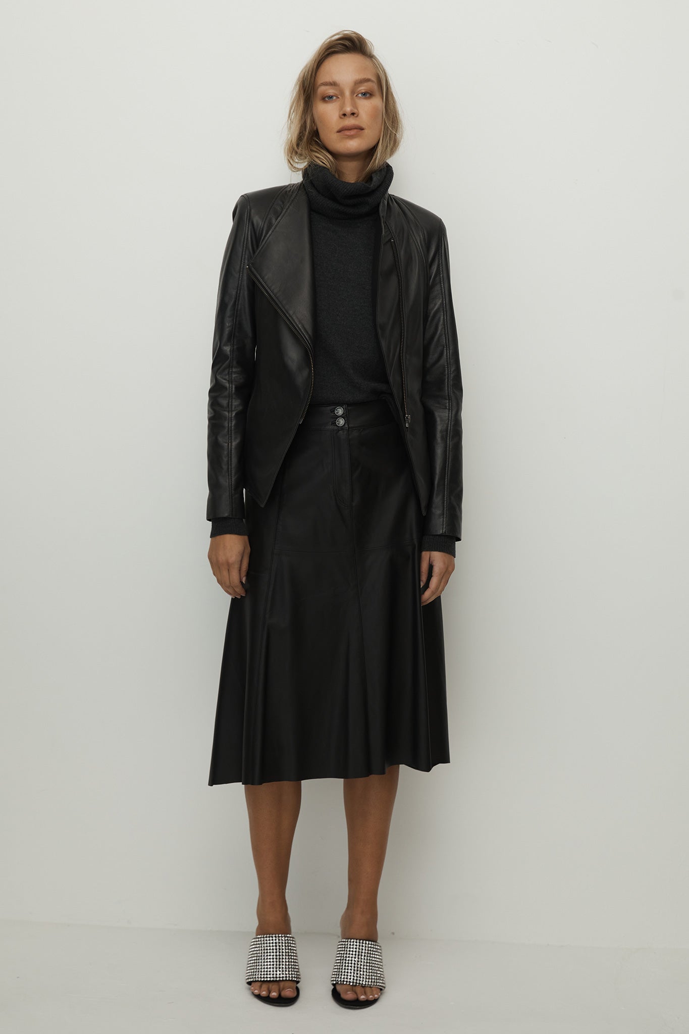 Elizabeth Jacket Vegetable Tanned Black Leather