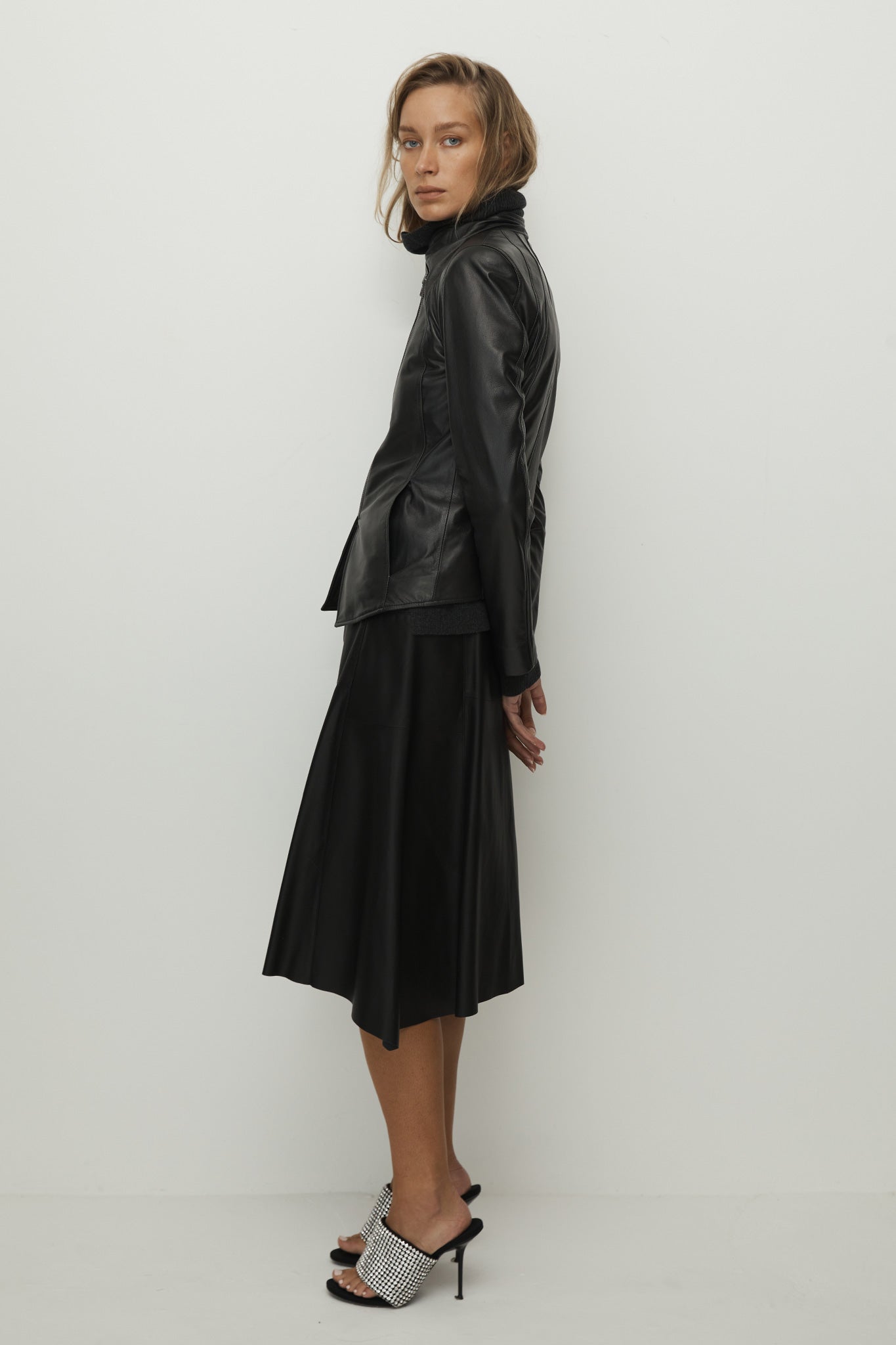 Elizabeth Jacket Vegetable Tanned Black Leather