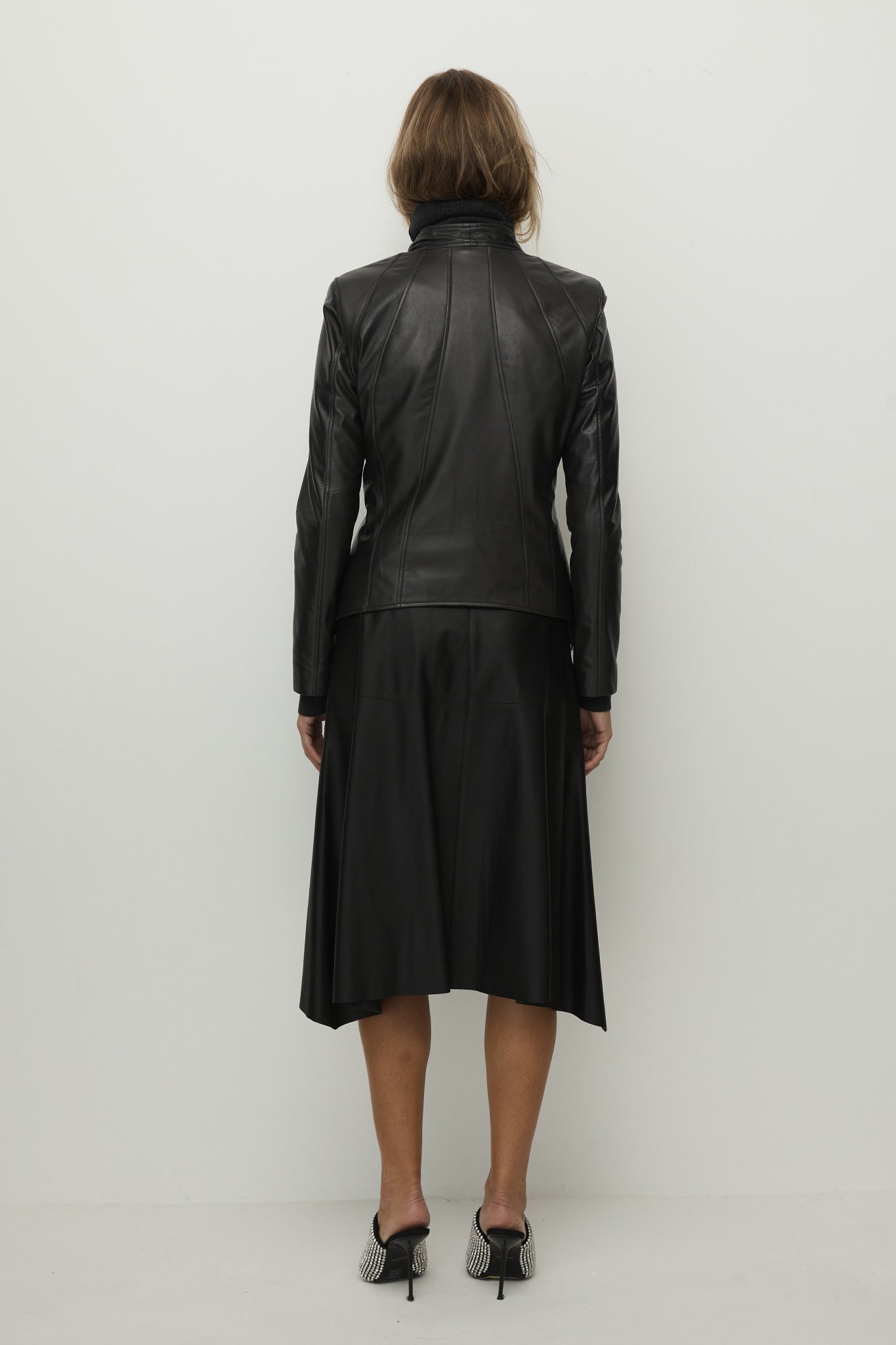 Hudson High-Rise Skirt Black Leather