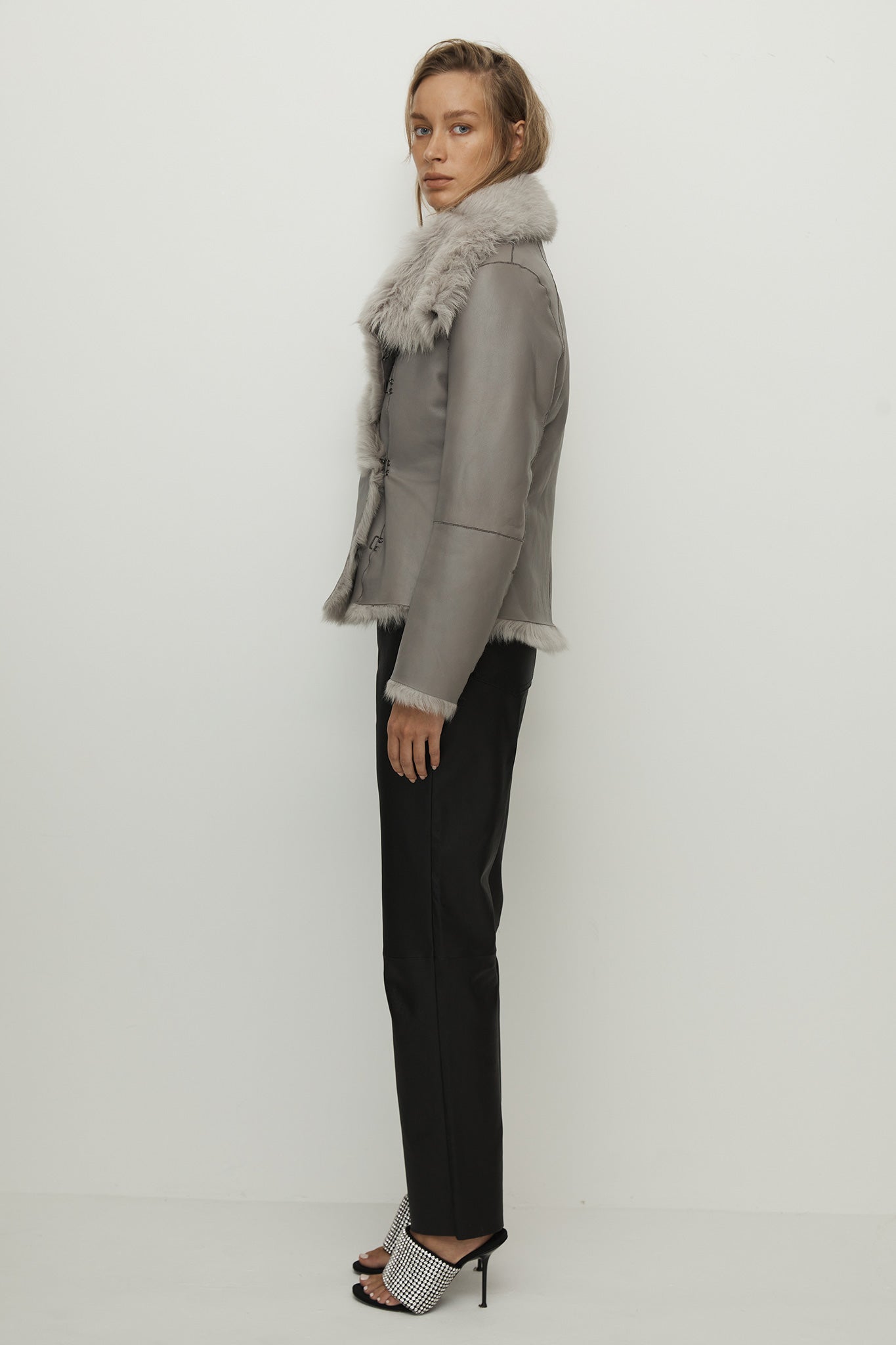 Sutton Place Shearling Coat Moonlight Grey Shearling